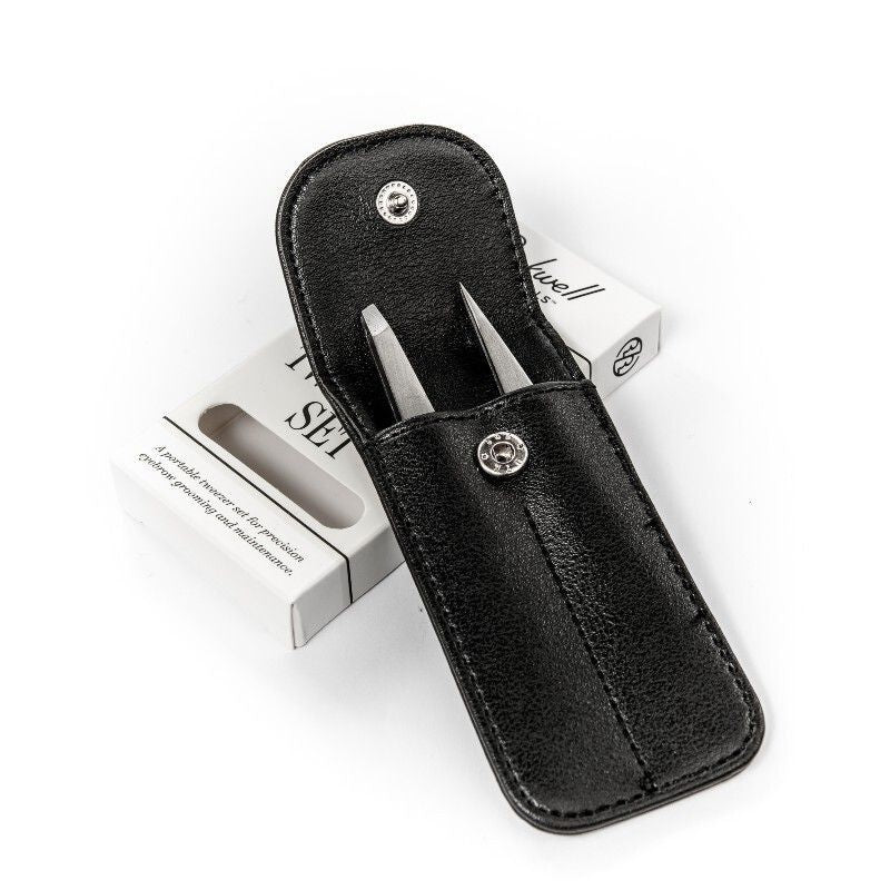 Rockwell Stainless Steel Tweezer Set – Dual Precision Grooming
