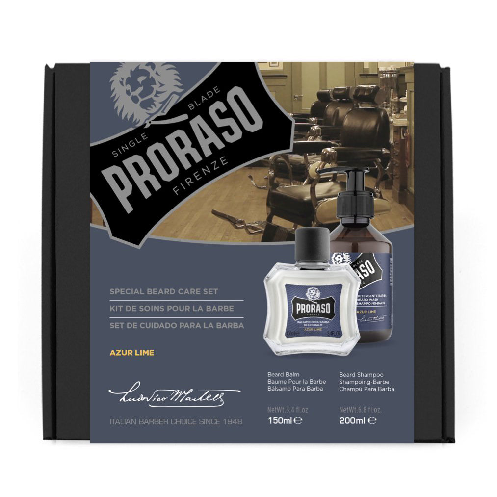 Proraso Beard Duo Pack Azur Lime – Professional Beard Care Gift Set