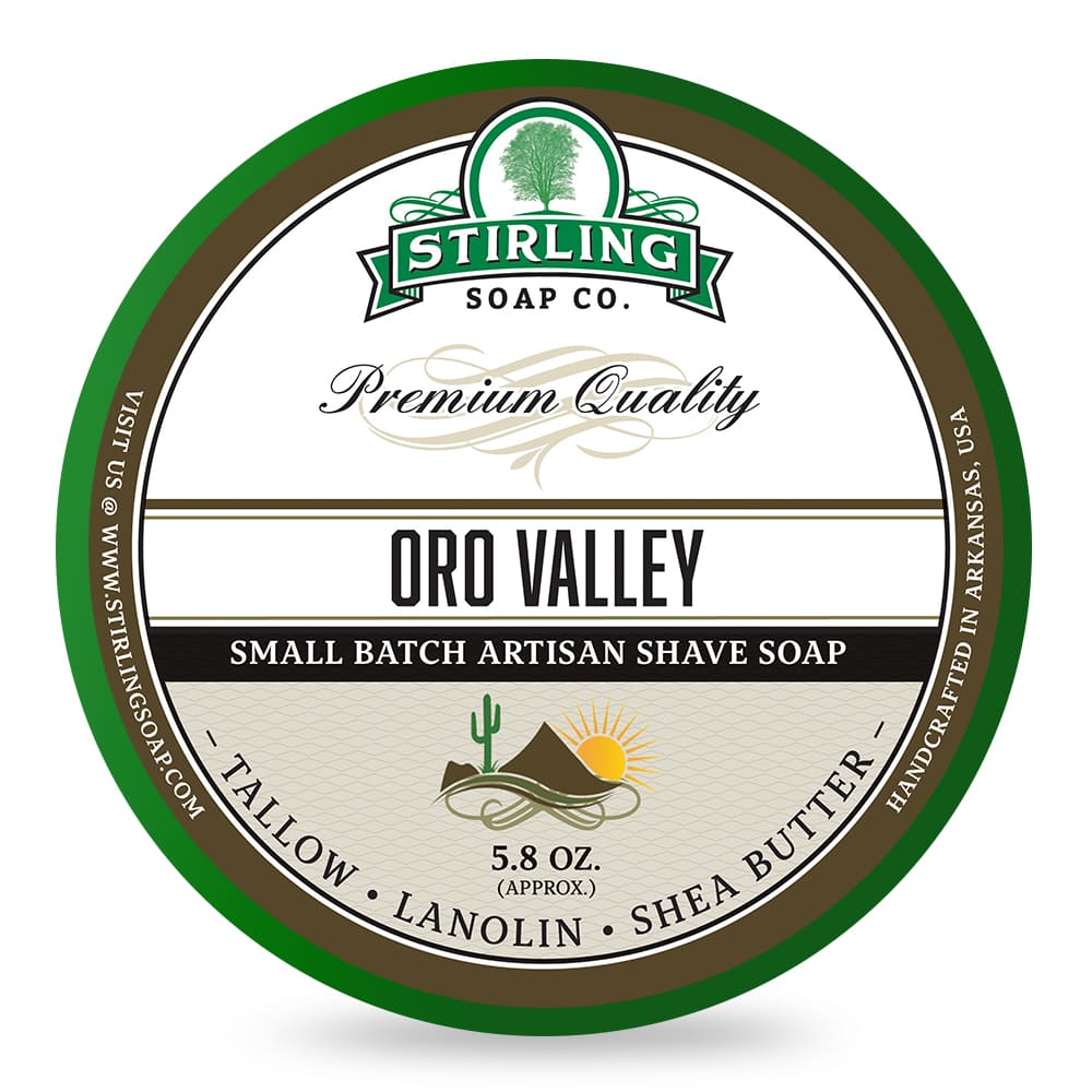 Stirling Soap Co. Oro Valley Shaving Soap – Elite Tallow Lather & Luxury Leather Scent 170ml