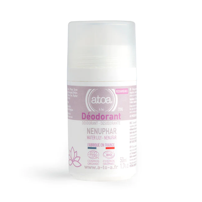 Osma ATOA Refillable Organic Water Lily Deodorant Roll-on – Gentle Floral Protection 50ml
