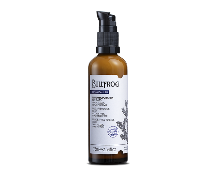 Bullfrog Mild Aftershave Fluid - Alcohol Free & Fragrance Free Balm 75ml