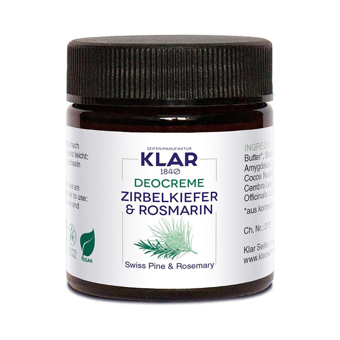 Klar Deodorant Cream Pine & Rosemary - Herbal Freshness & Natural Protection 30ml