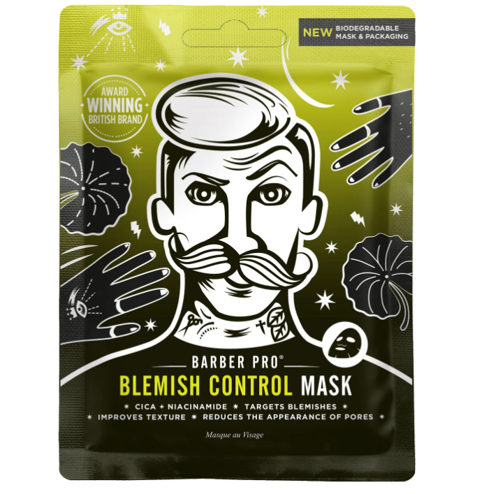 Barber Pro Blemish Control Face Sheet Mask with Cica & Niacinamide 22ml