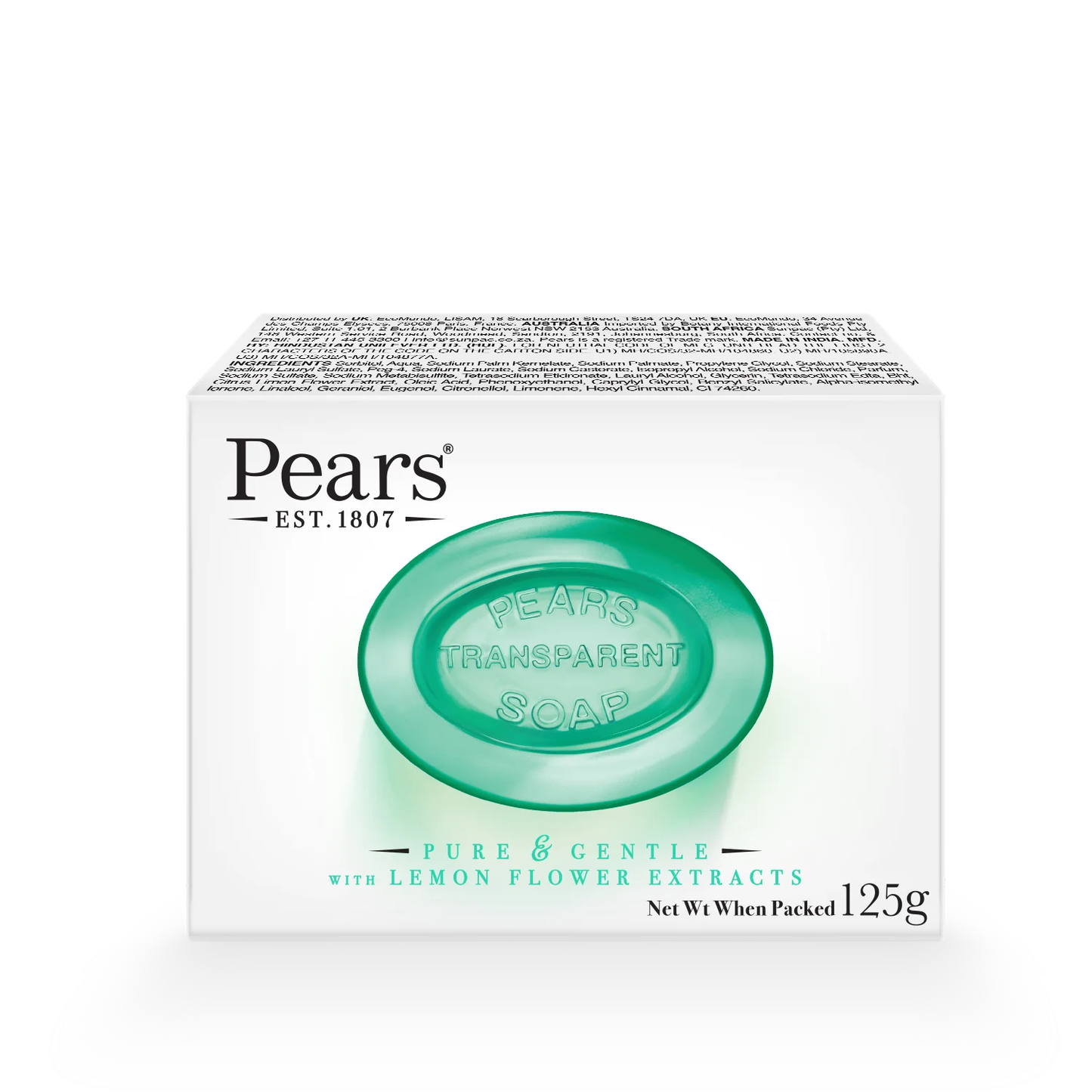 Pears Transparent Soap with Lemon Flower Extract 125g – Oil Clear & Refreshing
