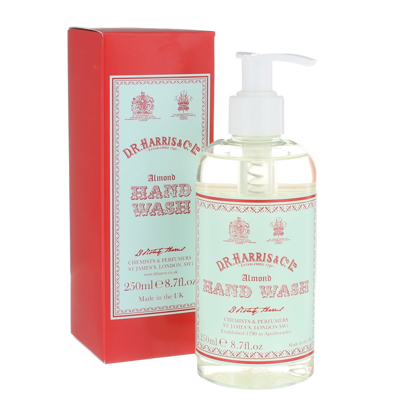 Dr Harris Almond Hand Wash - Gentle Cleansing with Rose Geranium and Spice 250ml
