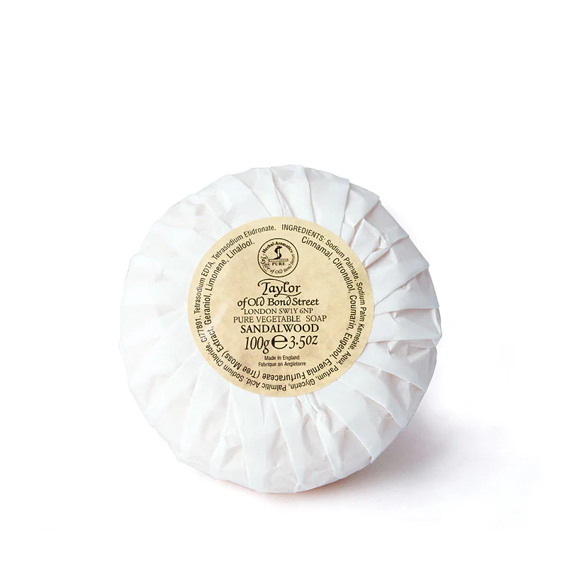Taylor of Old Bond Street Sandalwood Pure Vegetal Soap – Classic British Luxury 100g