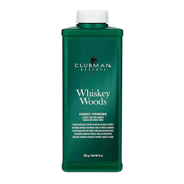 Clubman Reserve Whiskey Woods Cornstarch Powder - Talc-Free Body Powder 255g