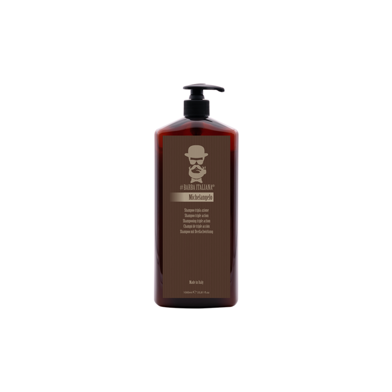 Barba Italiana Michelangelo Triple Action Shampoo: Sanitizing, Reinforcing & Anti-Dandruff 1000ml