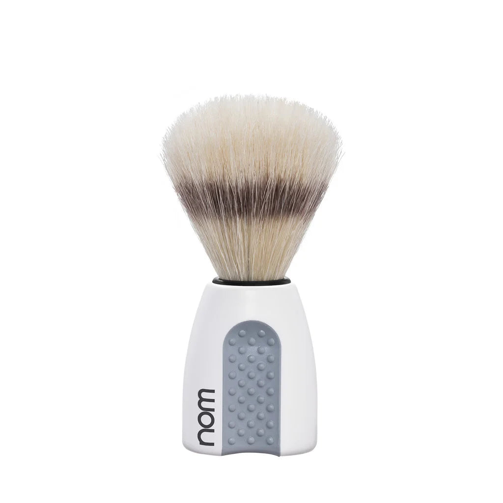 nom by Muehle ERIK Shaving Brush - White Handle & Boar Bristles (41 WH)