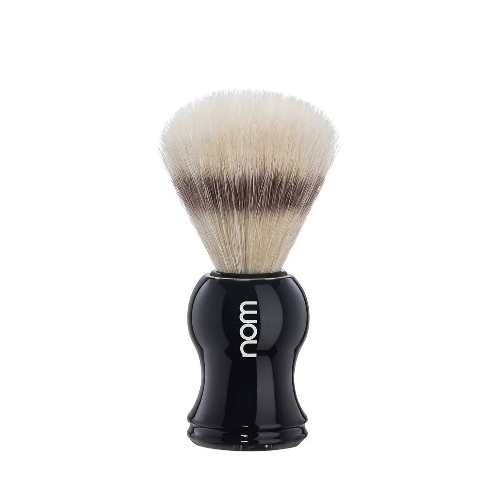 nom by Muehle GUSTAV Shaving Brush - Black Handle & Boar Bristles (41 BL)