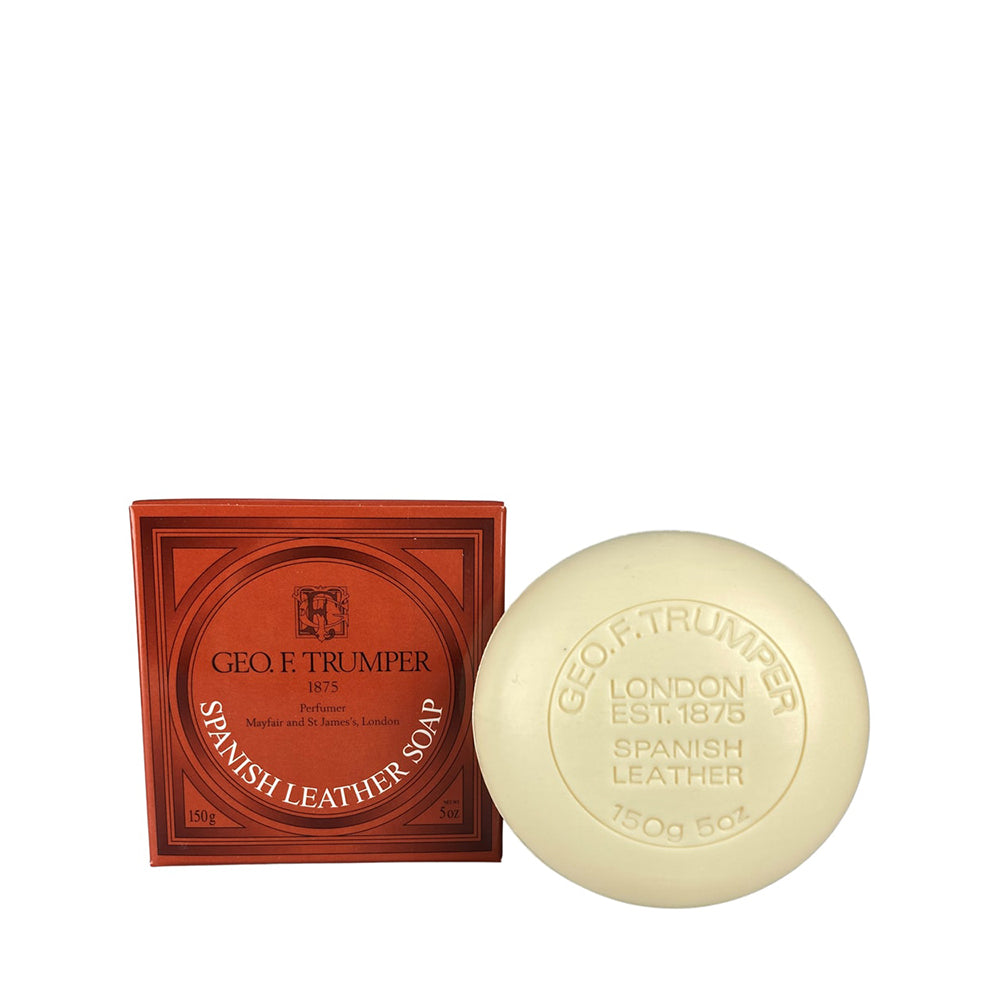 Geo. F. Trumper Spanish Leather Traditional Bath Soap - Triple-Milled Luxury 150g