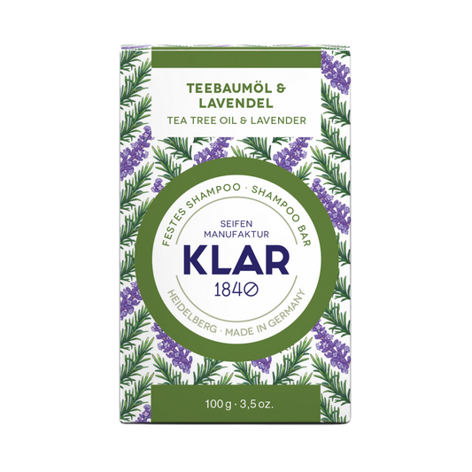 Klar Tea Tree Oil & Lavender Shampoo Bar - Anti-Dandruff & Soothing Care 100g