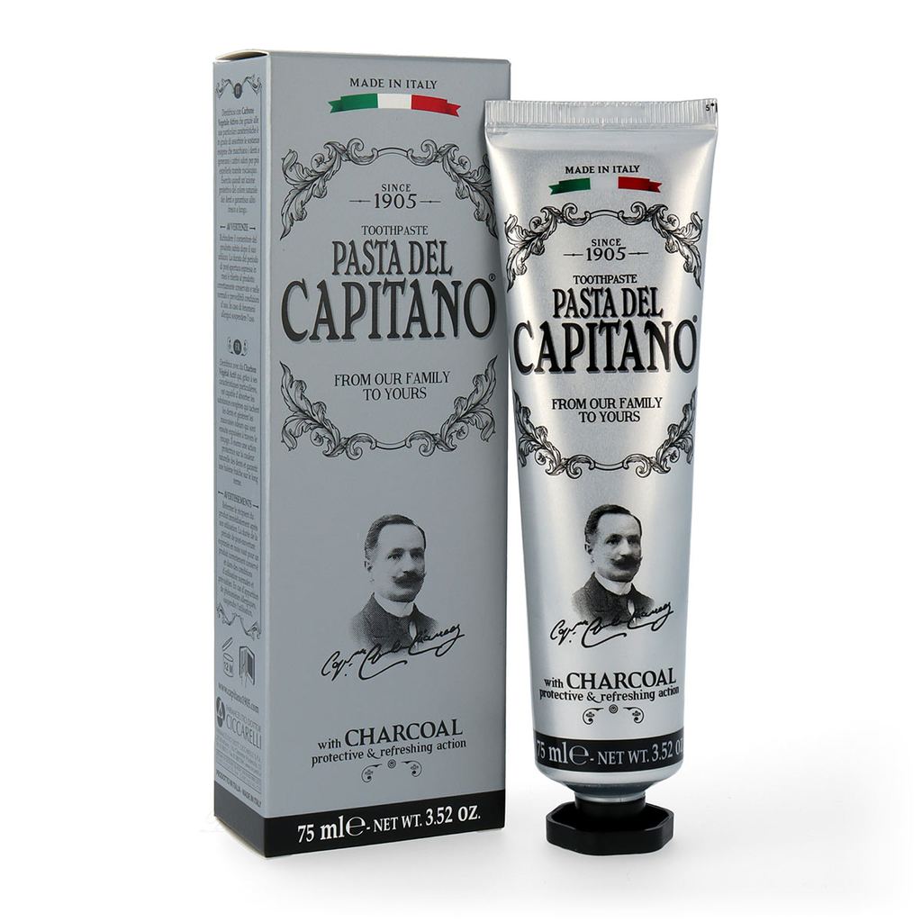 Pasta Del Capitano 1905 Charcoal Toothpaste – Premium Whitening & Detox 75ml