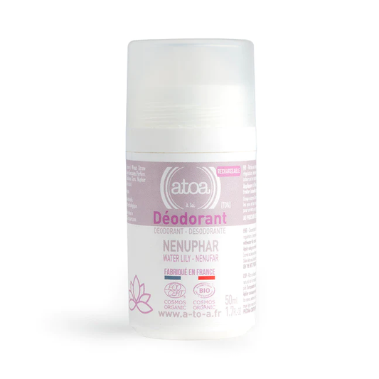 Osma ATOA Refillable Organic Water Lily Deodorant Roll-on – Gentle Floral Protection 50ml