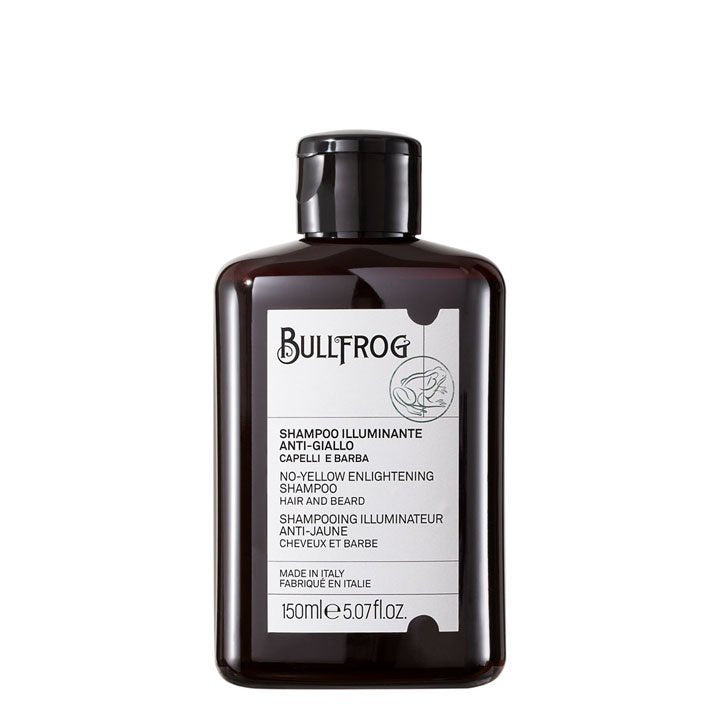 Bullfrog No Yellow Enlightening Shampoo - Anti-Brassy Treatment for Grey & White Hair