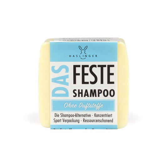 Haslinger Fragrance-Free Solid Shampoo Bar - Gentle for Sensitive Scalps 100g