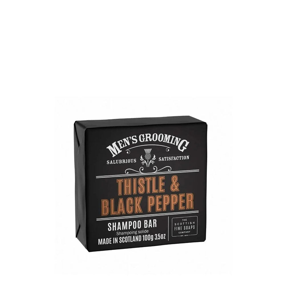 Scottish Fine Soaps Thistle & Black Pepper Shampoo Bar Eco-Friendly Hair Vitality 100g