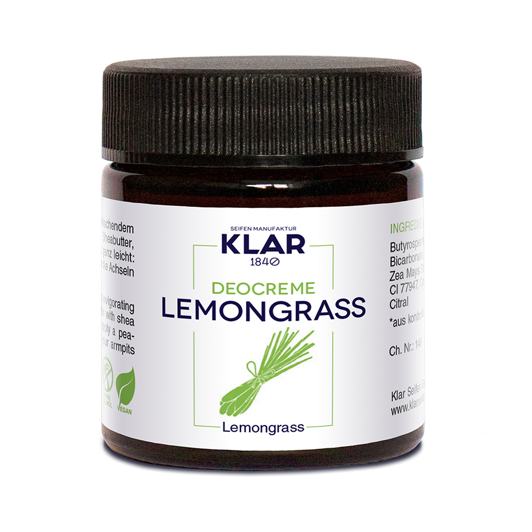 Klar Deodorant Cream Lemongrass - Natural Freshness & Reliable Protection 30ml