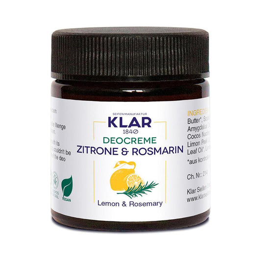 Klar Deodorant Cream Lemon & Rosemary - Refreshing Herbal Protection 30ml