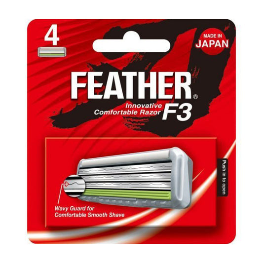Feather F3 Samurai Edge Replacement Blades - 3-Blade Independent Suspension (4pcs)