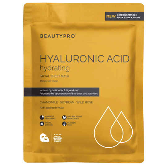 Beauty Pro Hyaluronic Acid Facial Sheet Mask - Hydrating & Soothing 22ml