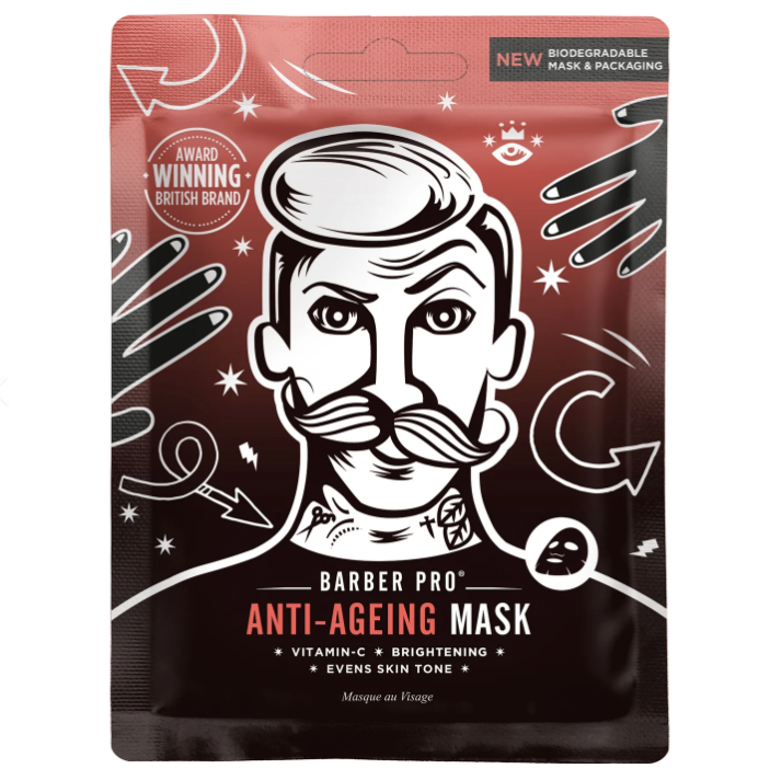 Barber Pro Anti-Ageing Face Sheet Mask with Vitamin C & Blueberry 22ml