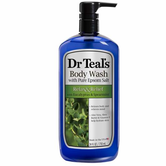Dr Teal's Eucalyptus & Spearmint Body Wash - Pure Epsom Salt & Aloe Vera 710ml