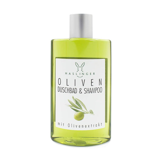 Haslinger Olive Shower Gel & Shampoo - Deeply Hydrating 2-in-1 Wash 200ml