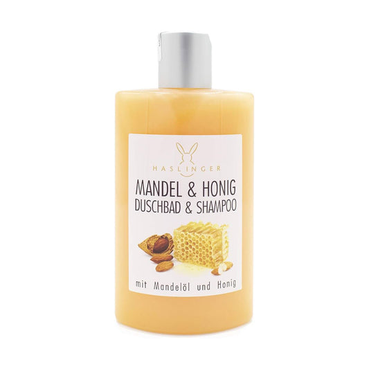 Haslinger Almond & Honey Shower Gel & Shampoo - Intensive Softening 2-in-1 Wash 200ml