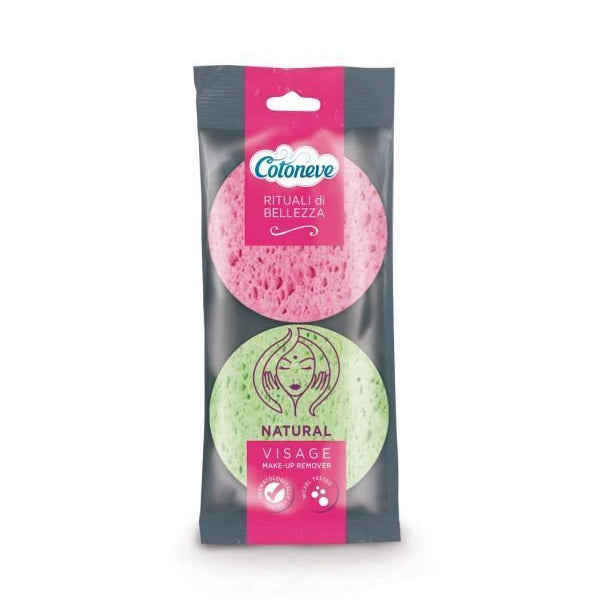 Cotoneve Make-up Remover & Cleansing Sponge - Natural Cellulose Facial Sponge (No520CV)