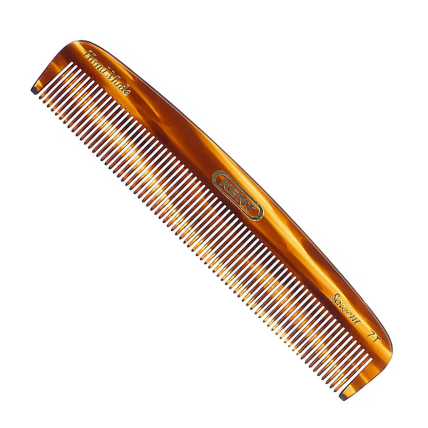 Kent Brushes A 7T Handmade Pocket Comb - All Fine Teeth 136mm