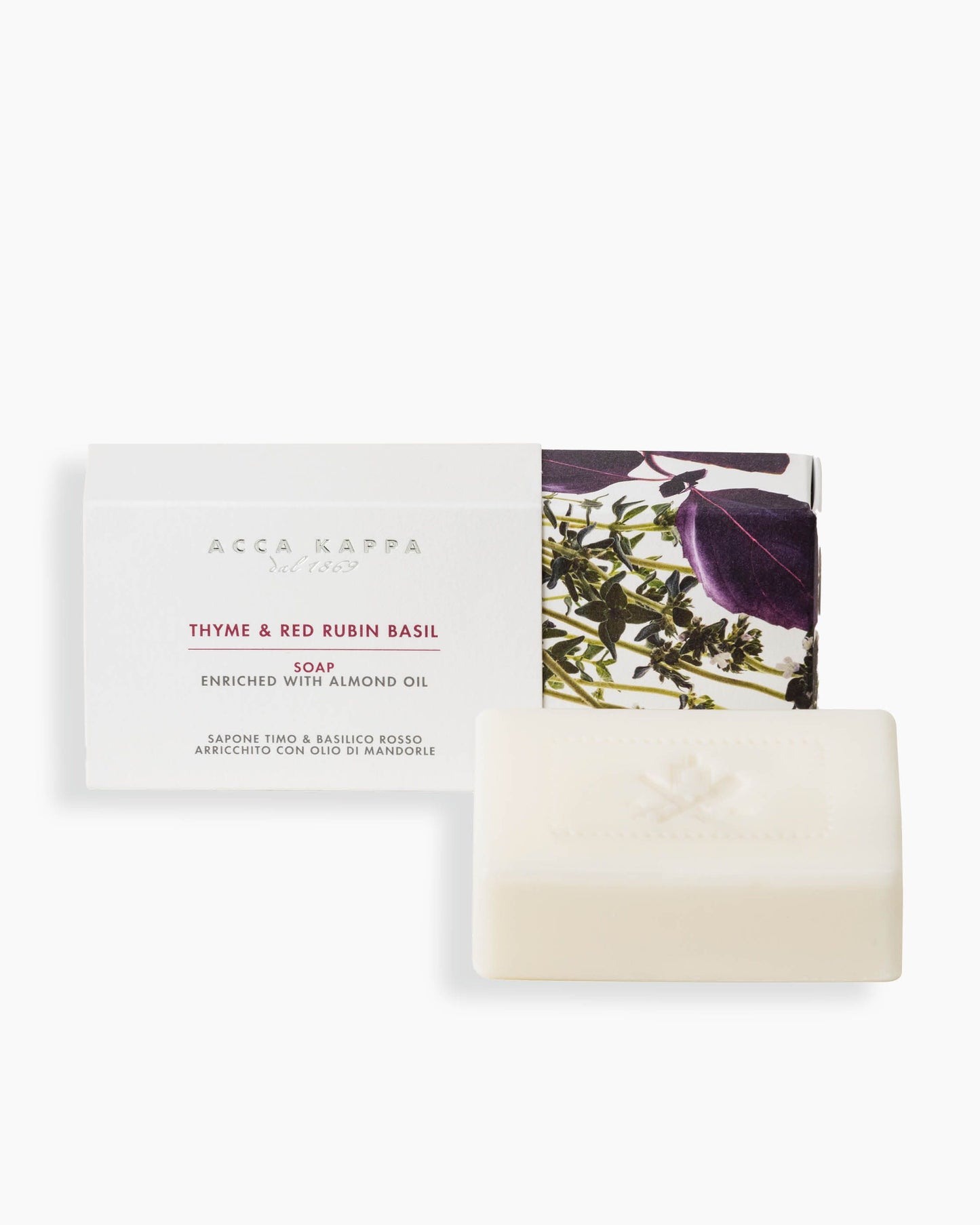 Acca Kappa Thyme & Red Rubin Basil - Enriched with Almond Oil Soap 150g
