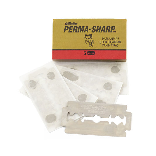 Perma Sharp Super Double Edge Razor Blades 5pcs – Professional Precision & Sharpness