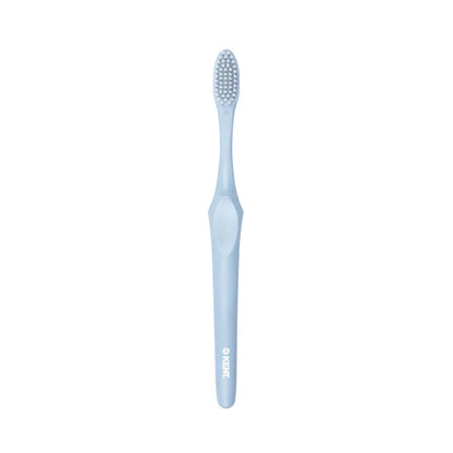 Kent Smile Toothbrush - Silver & Charcoal Infused, Super Soft Filaments & Eco PLA Handle Blue