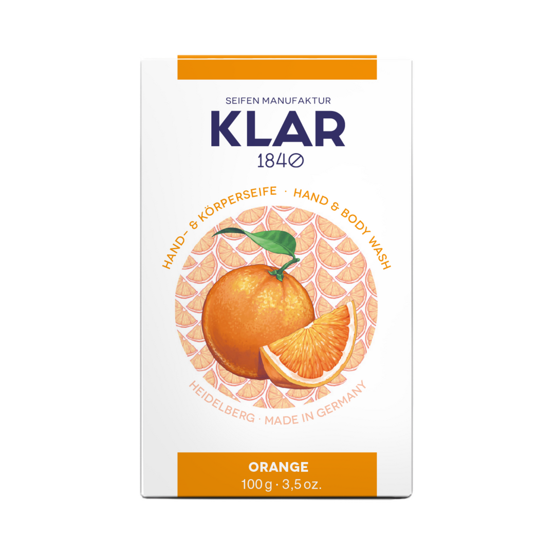 Klar Orange Soap - Refreshing Citrus Care & Sustainable Purity 100g