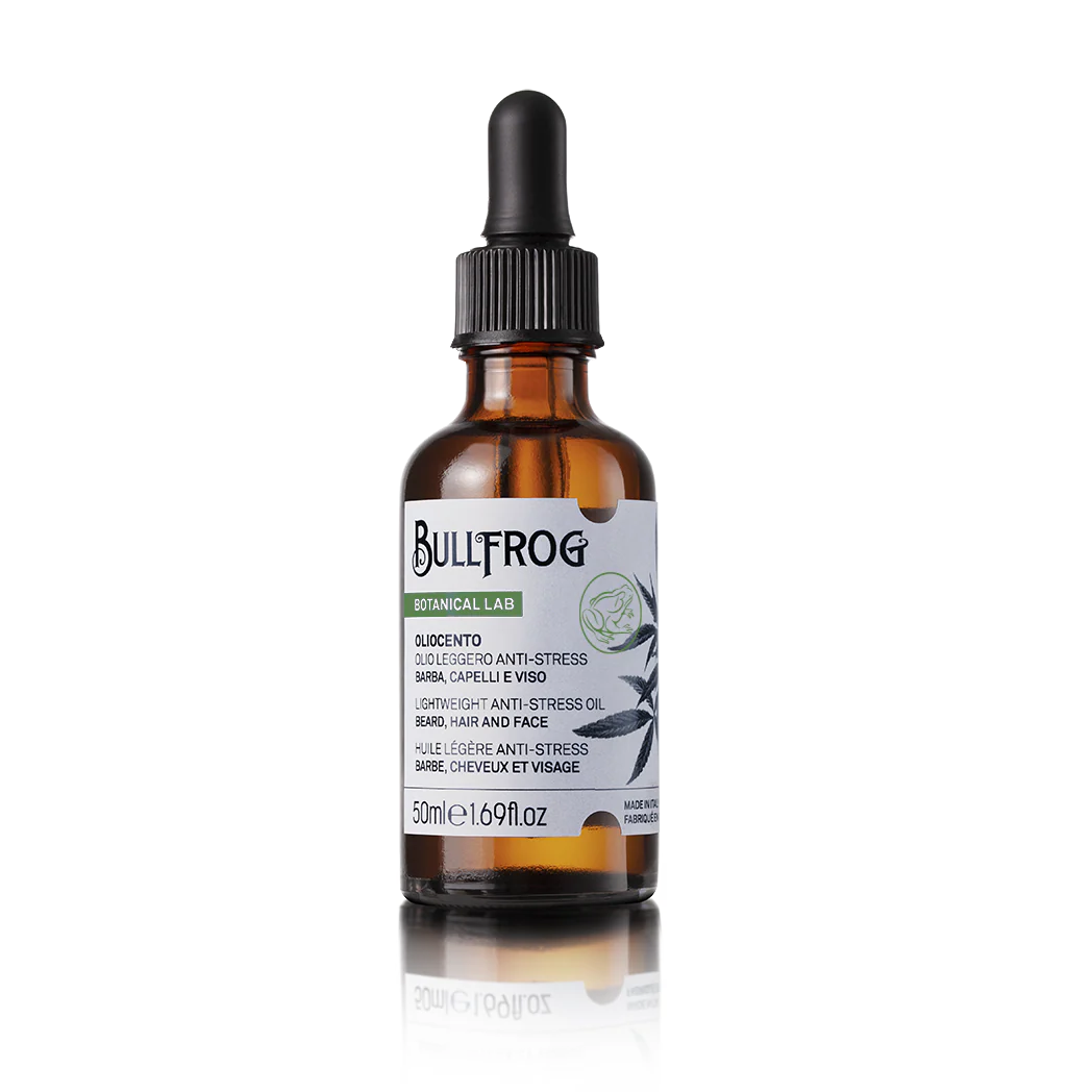 Bullfrog Botanical Lab Oliocento 100% Natural Anti-Stress Oil for Beard, Hair & Face 50ml