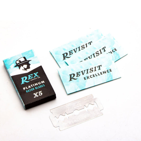 Rex Supply Co. Platinum Razor Blades 5pcs – Surgical Precision & Smoothness