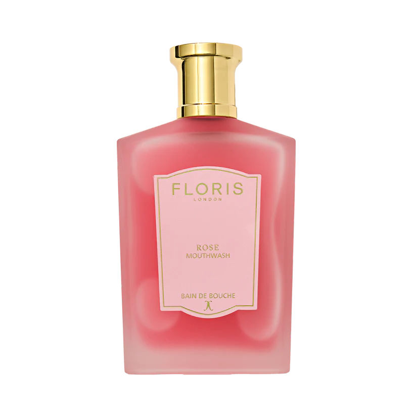 Floris London Rose Mouthwash 100ml - Concentrated Floral Breath Elixir with Pure Rosewater