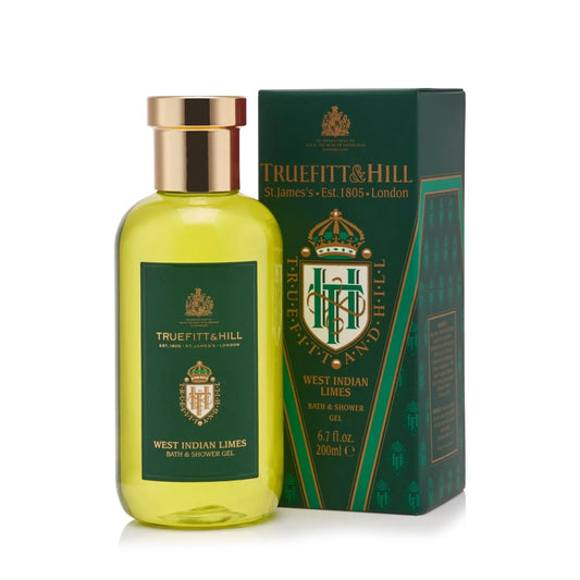 Truefitt & Hill West Indian Limes Bath and Shower Gel – A Zesty Burst of British Heritage 200ml