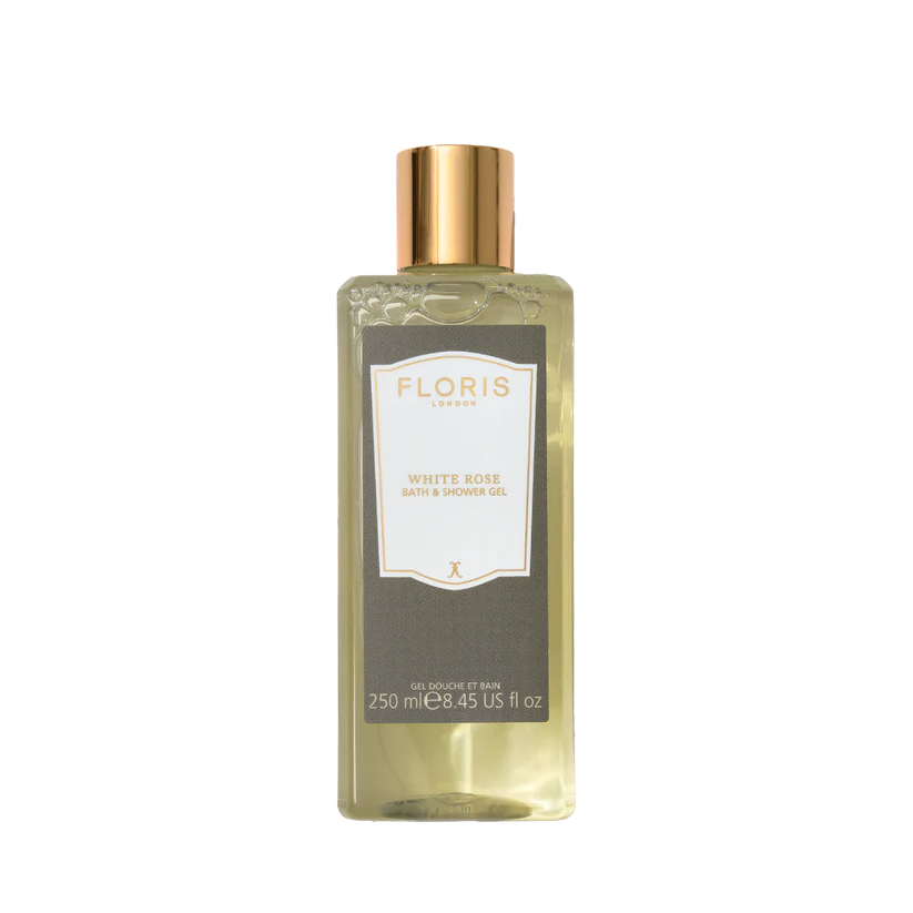 Floris London White Rose Bath and Shower Gel 250ml - Luxury Floral Body Wash