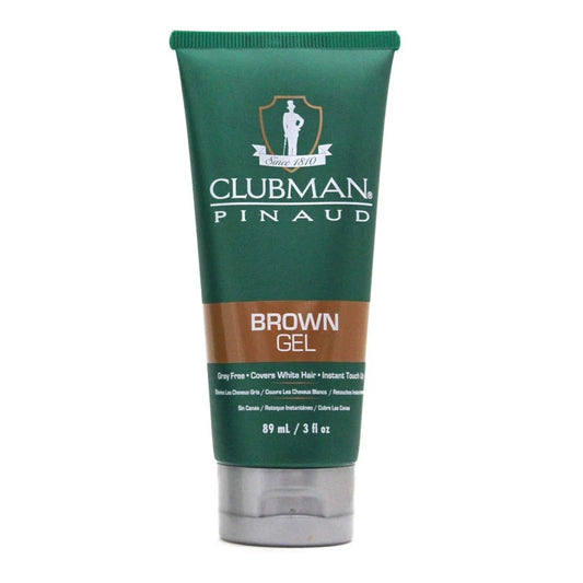 Clubman Brown Hair Gel - Temporary Gray Coverage & Natural Styling 89ml