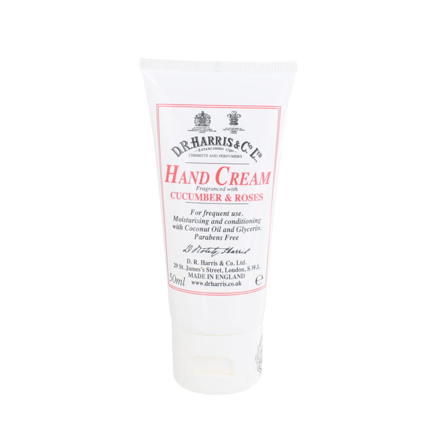 Dr Harris Cucumber and Roses Hand Cream - Moisturising and Non-Greasy Care 50ml