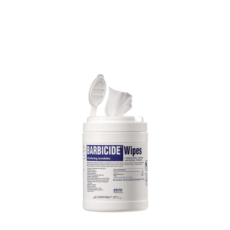 Barbicide Professional Disinfecting Wipes - Hospital-Grade Surface & Tool Sanitization (120pcs)