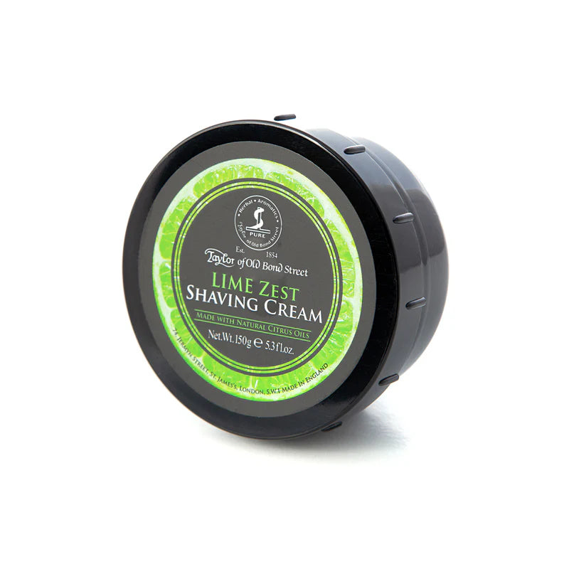 Taylor of Old Bond Street Lime Zest Shaving Cream Bowl - Vibrant Citrus Fragrance 150g