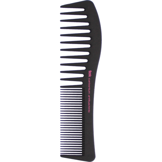TEK 2372 Antibacterial Carbon Afro & Fine Tooth Cutting Comb - 19.2cm