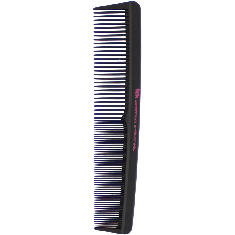 TEK 2370 Antibacterial Carbon Cutting & Blending Comb - Wide/Fine Tooth (19cm)
