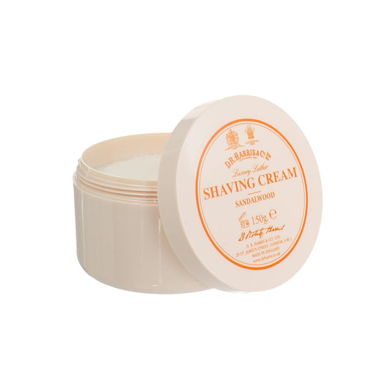 Dr Harris Sandalwood Shaving Cream Bowl - Glycerin-Rich Traditional Lather 150g