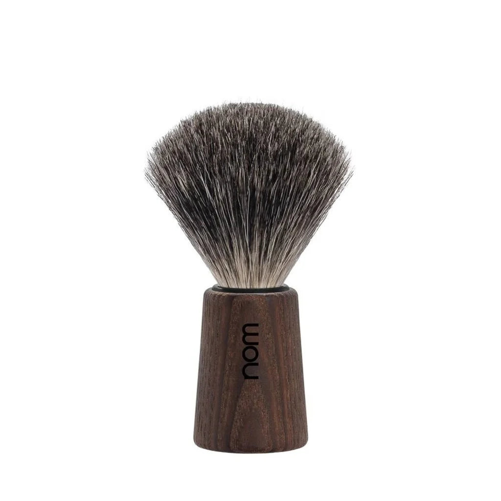 nom by Muehle THEO Shaving Brush - Dark Ash Handle & Pure Badger (81 DA)