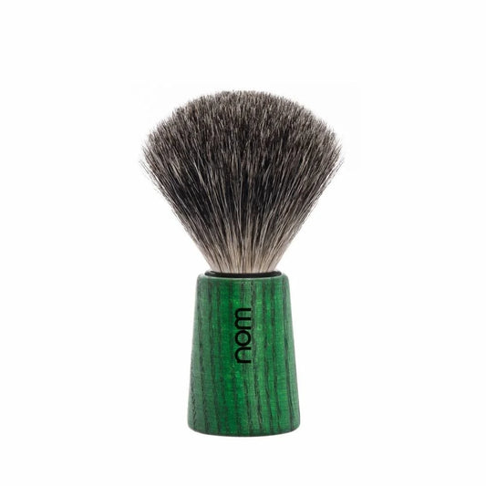 nom by Muehle THEO Shaving Brush - Green Ash Handle & Pure Badger (81 GA)