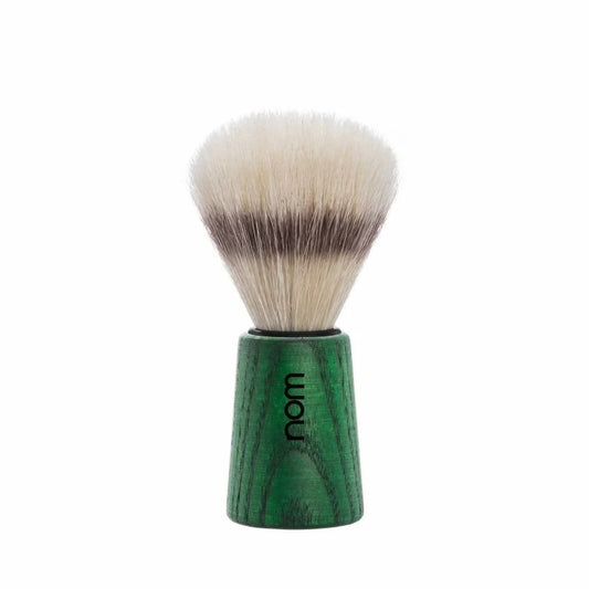 nom by Muehle THEO Shaving Brush - Green Ash Handle & Boar Bristles (41 GA)